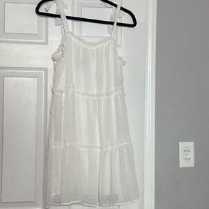 White Mid thigh length dress